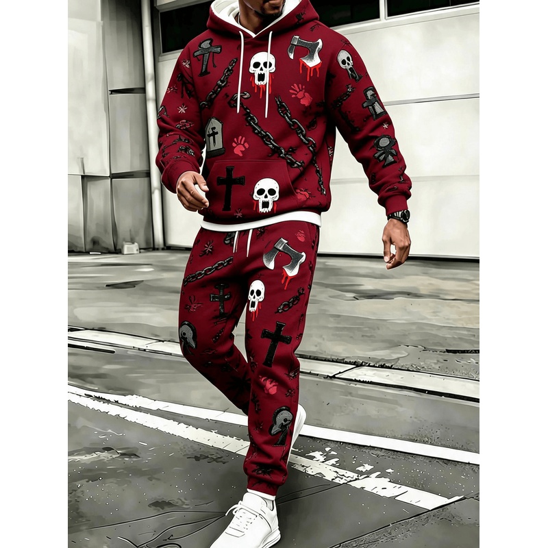 Men Wine Red Halloween Skull A - Wine & Beer Guayaquil ulasan dan harga