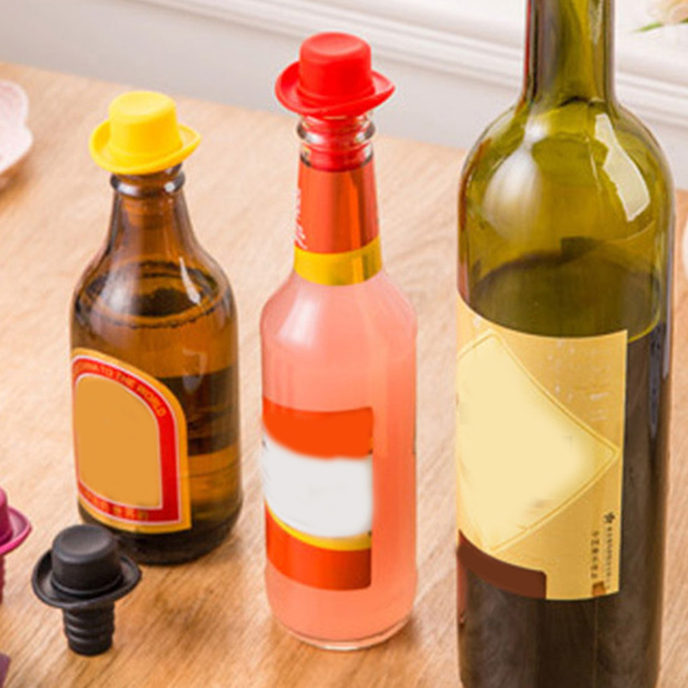4Pcs Silicone Wine Bottle Stop - Wine Beer Hat ulasan dan harga